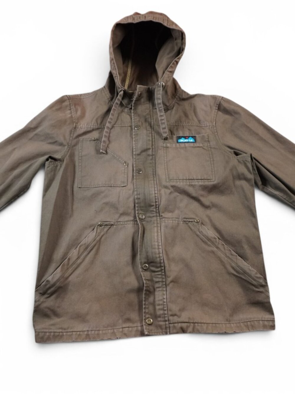 KAVU Lumber Jack It Mens Medium Brown Canvas Jacket Hooded Workwear Huckberry